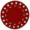 Maroon poker chip